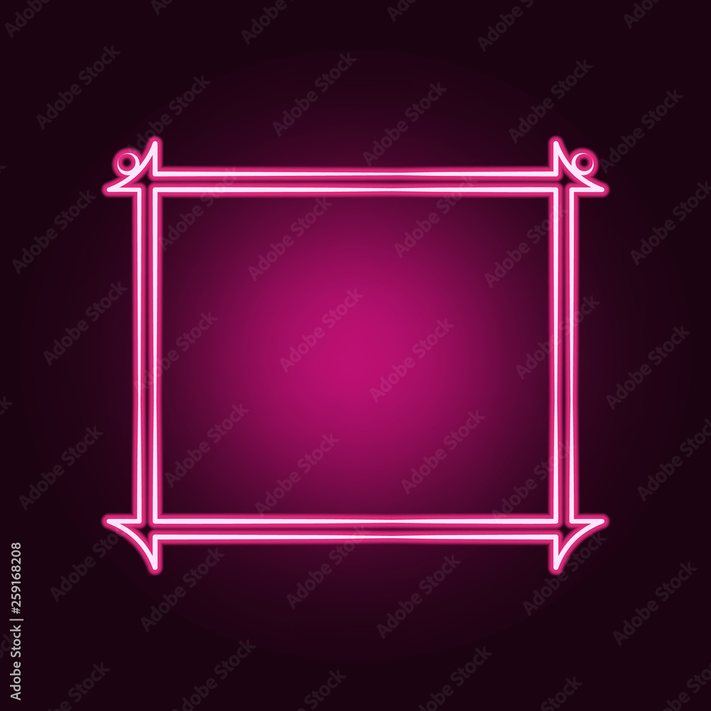 Poster decorativeframe and border neon icon. elements of frame set. simple icon for websites, web design, m