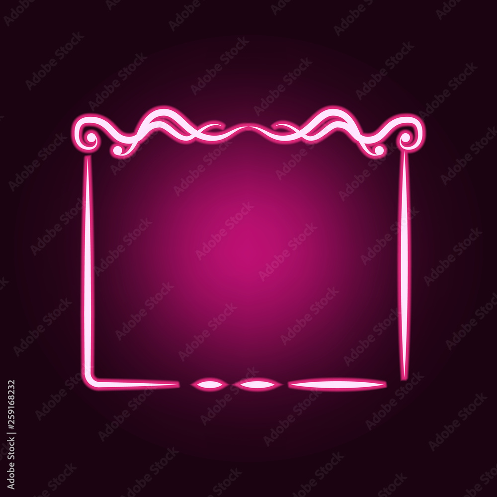 Poster decorativeframe and border neon icon. elements of frame set. simple icon for websites, web design, m