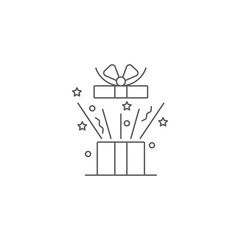 Gift box with ribbon line icon, outline vector sign, linear style pictogram isolated on white. Symbol, logo illustration.