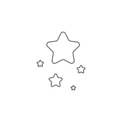 magic stars twinkling icon vector, pictogram, linear style, mobile concept, web icon design isolated illustration