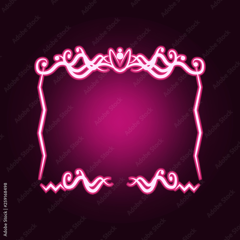 Poster decorativeframe and border neon icon. elements of frame set. simple icon for websites, web design, m