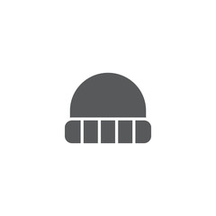 Winter hat vector icon. Emblem isolated on white background. Modern simple icon style for graphic and web design