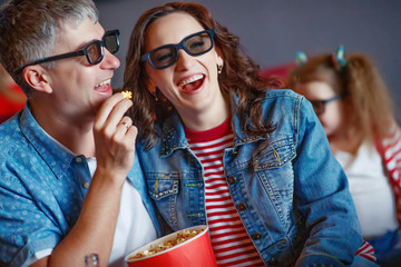 Man and woman in the cinema