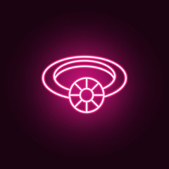 Naklejka premium ring neon icon. Elements of jewelry set. Simple icon for websites, web design, mobile app, info graphics