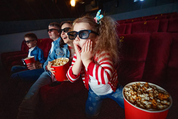 Family at the cinema 