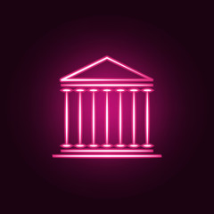 building columns neon icon. Elements of travel set. Simple icon for websites, web design, mobile app, info graphics