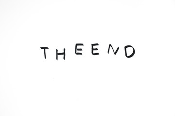 The end sign on white background