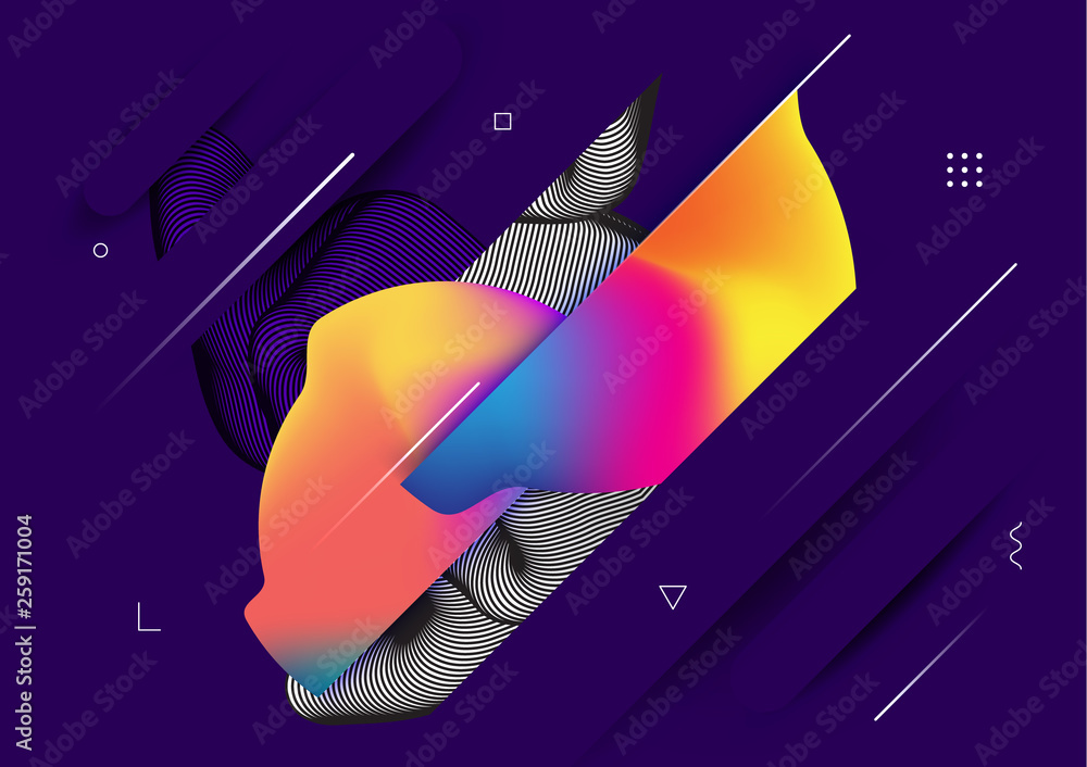 Aufkleber abstract fluid geometric colorful vector background