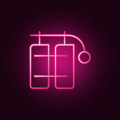 diving air tanks neon icon. Elements of travel set. Simple icon for websites, web design, mobile app, info graphics