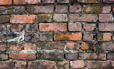 old red brick wall texture background