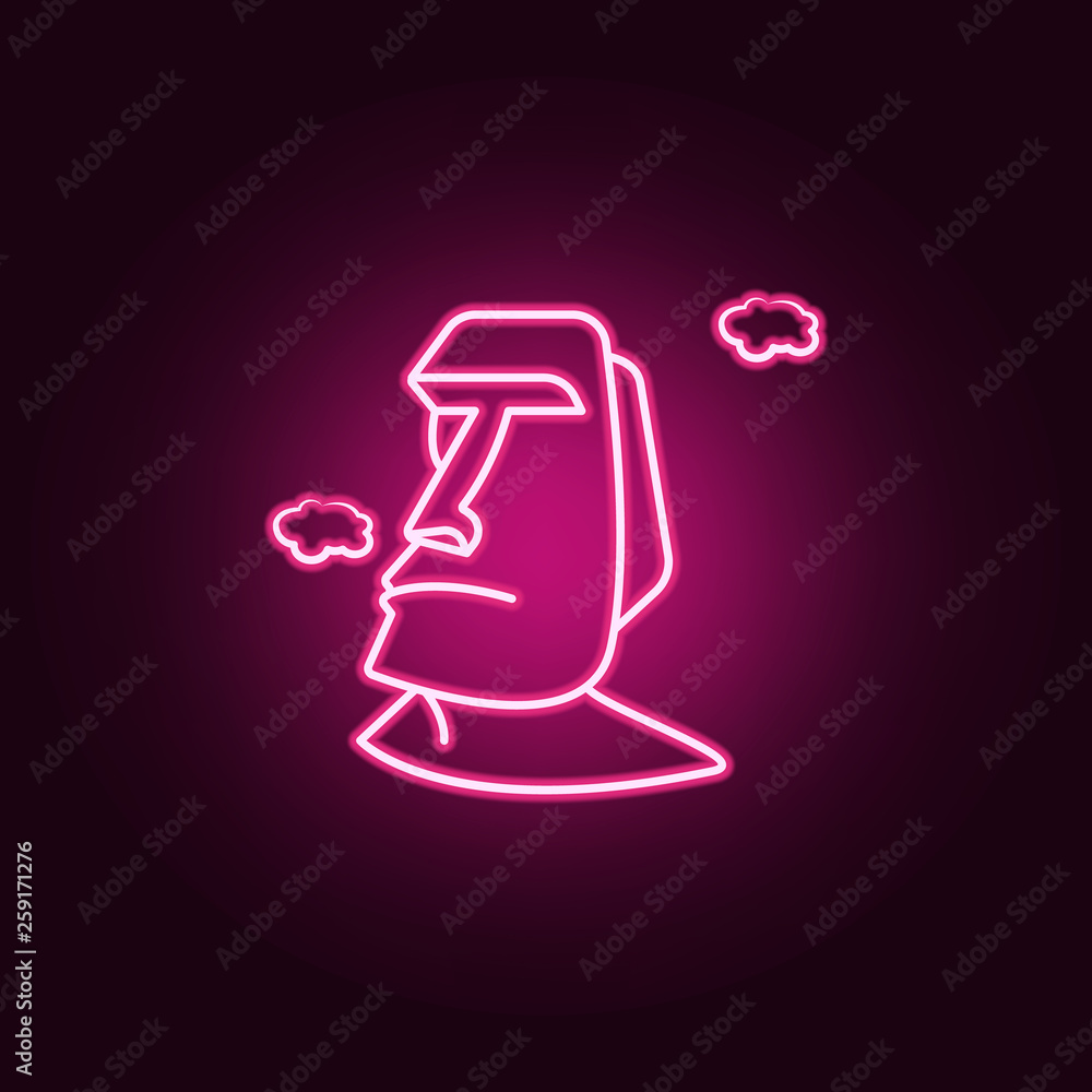 Aufkleber monuments of moai neon icon. elements of travel set. simple icon for websites, web design, mobile ap