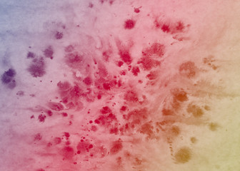 Random ink drops on wet paper with a colored background added 