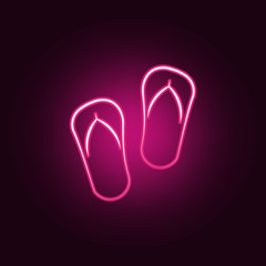 flip flops neon icon. Elements of travel set. Simple icon for websites, web design, mobile app, info graphics