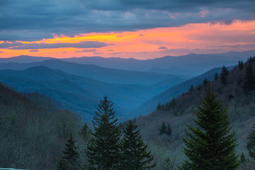 Oconaluftee Overlook Sunrise