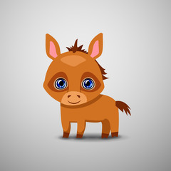 vector illustration with cute horse