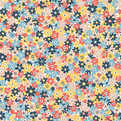 Colorful seamless pattern with flowers