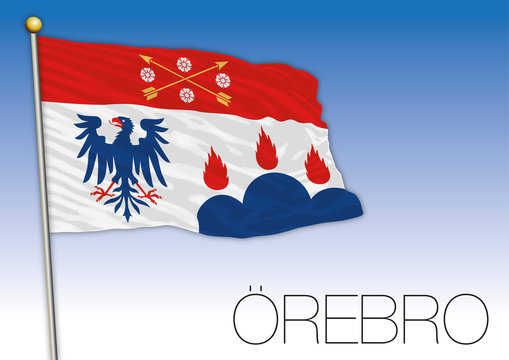 Orebro regional flag, Sweden, vector illustration