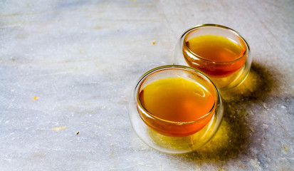 Green tea with lemon and honey