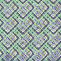 Abstract embroidery geometric tile seamless pattern. Patchwork ornament.