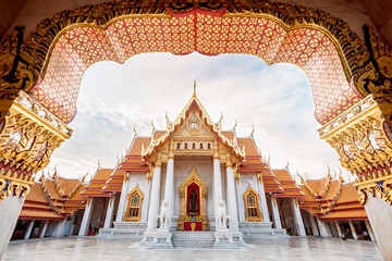 Fototapeta premium Unseen thailand, morning at Wat Benchamabophit Dusitvanaram,