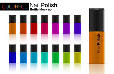 3D Mock up Realistic Bottle Cosmetic for Nail Polish on White Background Illustration