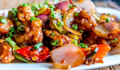 indian chinese take out dish chilli chicken