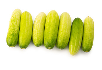 Fresh cucumber on white background. (clipping path)
