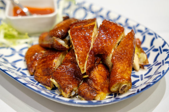 Crispy Roasted Chicken With Fermented Red Bean Curd Sauce (half Bird)