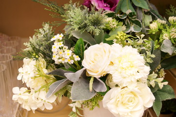 Artificial flower decoration interior