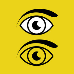 Eye with eyebrow. Eye logo. Eye or eyeball icon.