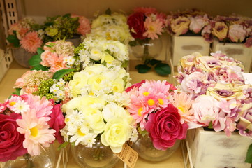 Artificial flower decoration interior