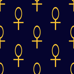 Seamless pattern with Ankh. Vector illustration..