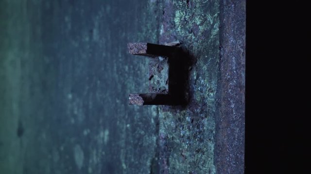Rusty Door Hinge In Abandoned Soviet Bunker