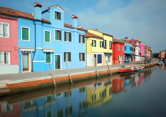 Fototapeta na wymiar Burano Island near Venice in Italy and the famous painted houses