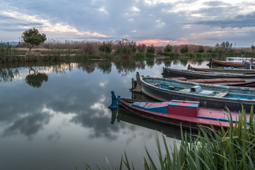 Naklejka premium Fishing boats in the harbor