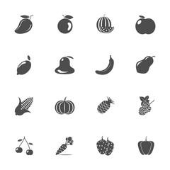 Fruit flat icon set