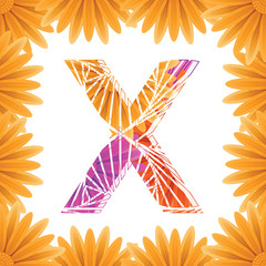 Floral Letter X design template. Mother's Das flower logo type design concept of Abstract alphabet logo