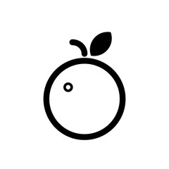 Orange fruit outline icon vector eps10. Fruit orange silhouette.