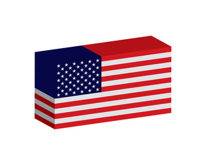 square flag of the United States of America. American flag in box vector eps10.
