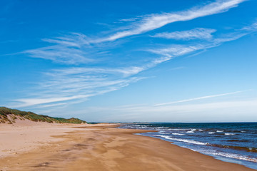 The vast expanse of the beach in Greenwich, at the PEI National Park, Prince Edward Island, Canada.