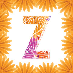 Floral Letter Z design template. Mother's Das flower logo type design concept of Abstract alphabet logo
