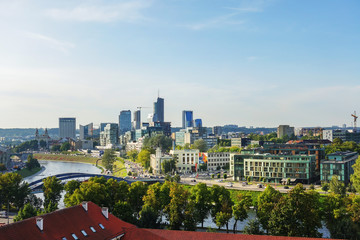 Fototapeta premium VILNIUS, LITHUANIA - September 2, 2017: view of modern Buildings around Vilnius, Lithuanian
