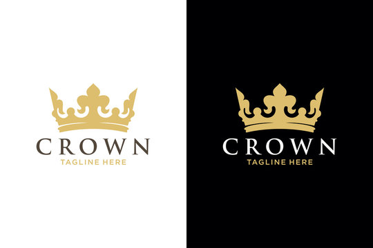Geometric Vintage Creative Crown abstract Logo design vector template. Vintage Crown Logo Royal King Queen concept symbol Logotype concept icon.