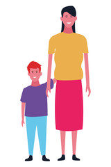 Family and kids cartoons isolated