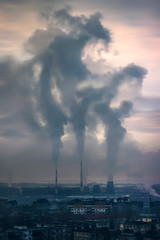 Air pollution. Smoke. Ecological catastrophy.