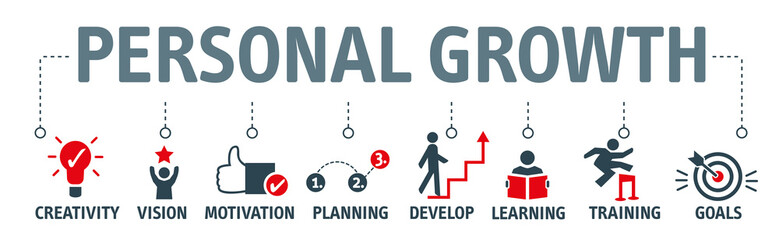 Personal growth and development vector illustration concept