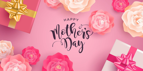 Happy Mothers Day floral card for mom holiday gift