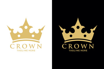 Geometric Vintage Creative Crown abstract Logo design vector template. Vintage Crown Logo Royal King Queen concept symbol Logotype concept icon.