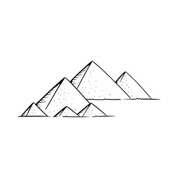 Pyramids vector illustration. Pyramids line drawing
