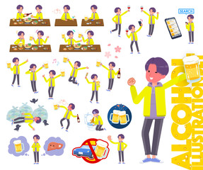 Fototapeta premium flat type yellow Parker man_alcohol